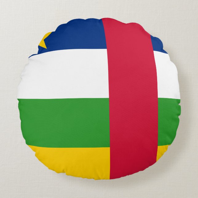 Central African Republic Flag Round Cushion (Front)