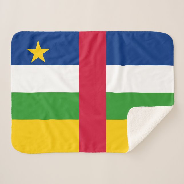 Central African Republic Flag Sherpa Blanket (Front (Horizontal))