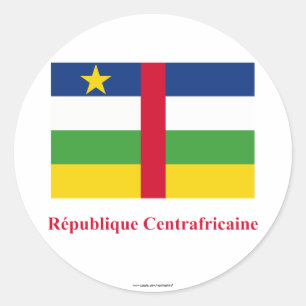 Central African Republic Flag with Name in French Classic Round Sticker
