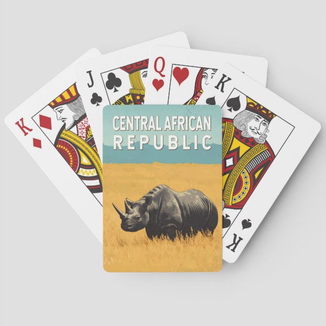 Central African Republic Illustration Travel Art Playing Cards (Back)