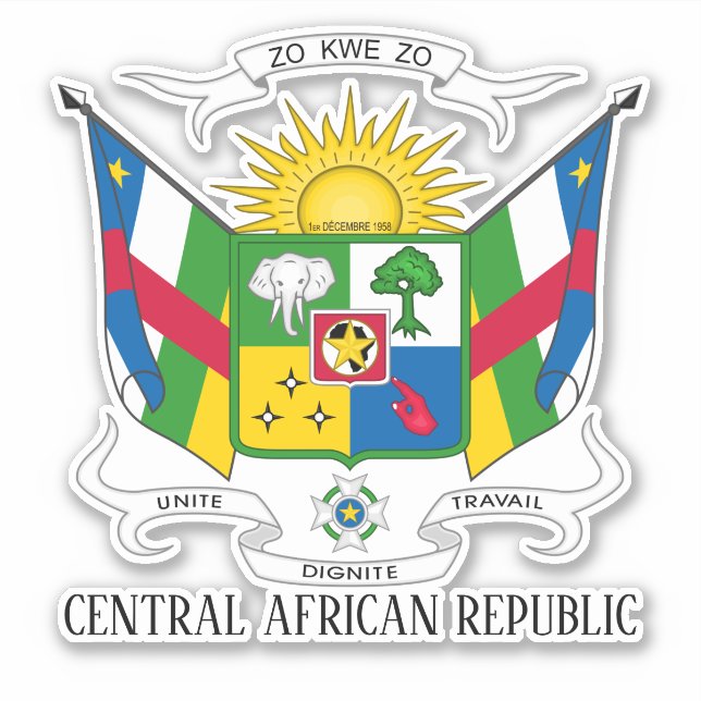 Central African Republic National Coat Of Arms (Front)