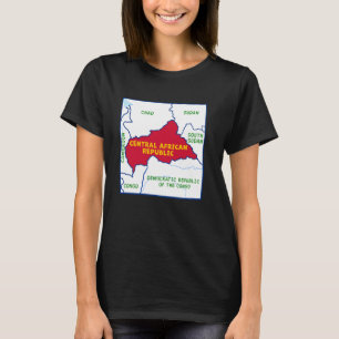 Central African Republic Political map in flag col T-Shirt