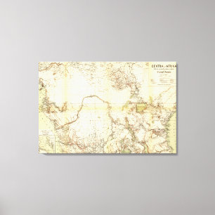 Central AfricaPanoramic MapCentral Africa Canvas Print