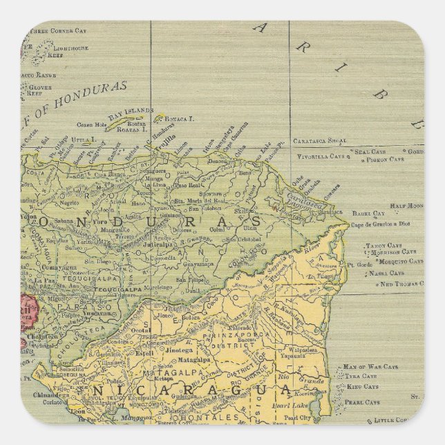 Central America 5 Square Sticker (Front)