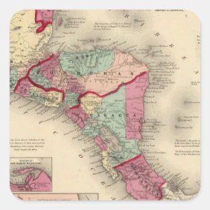 Central America 6 Square Sticker