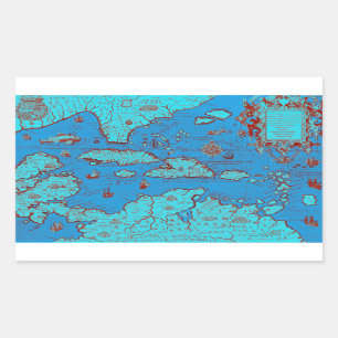 Central America ('America Occidentalis') Rectangular Sticker