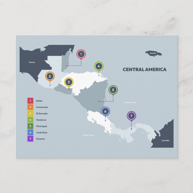 Central America Map Postcard (Front)