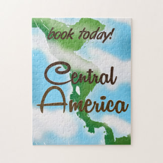 Central America vintage flight travel poster. Jigsaw Puzzle