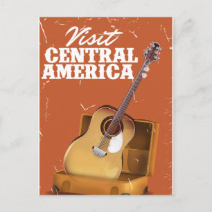 Central america vintage vacation print. postcard