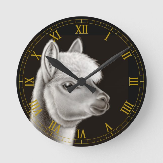 Central American Alpaca Wall Clock (Front)