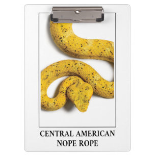 Central American Nope Rope - Viper Snake Danger Clipboard