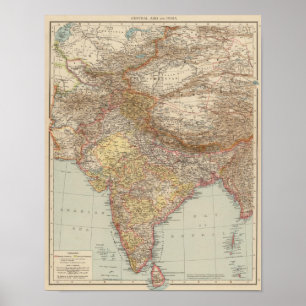Central Asia, India Poster
