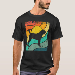 Central Asian Shepherd Dog Vintage Sunset Mum Dad T-Shirt
