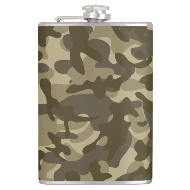 Central Camouflage  Hip Flask (Front)