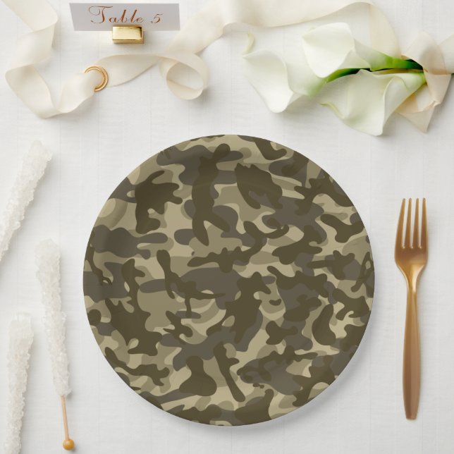 Central Camouflage  Paper Plate (Wedding)