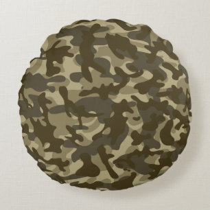 Central Camouflage  Round Cushion