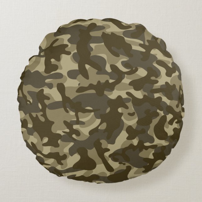 Central Camouflage  Round Cushion (Front)