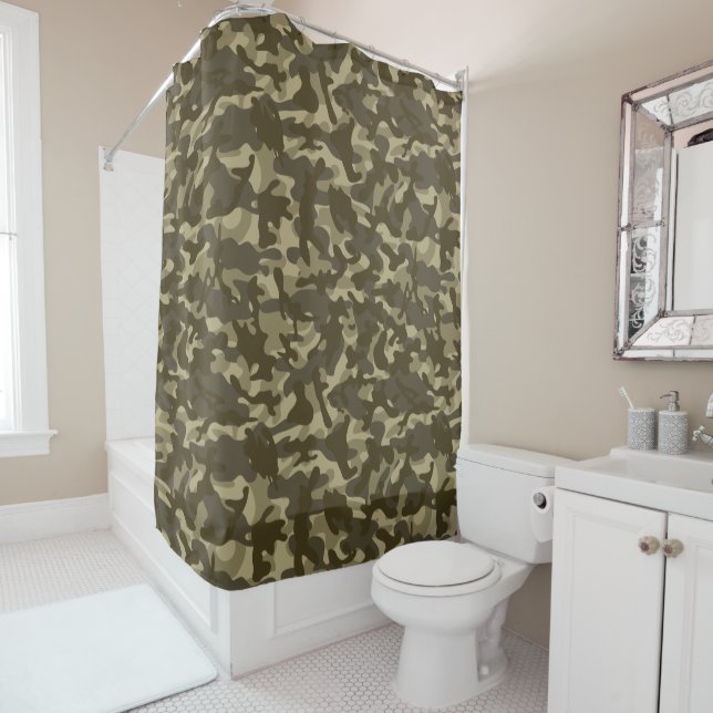 Central Camouflage  Shower Curtain (In Situ)