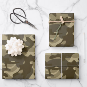Central Camouflage Wrapping Paper Sheet