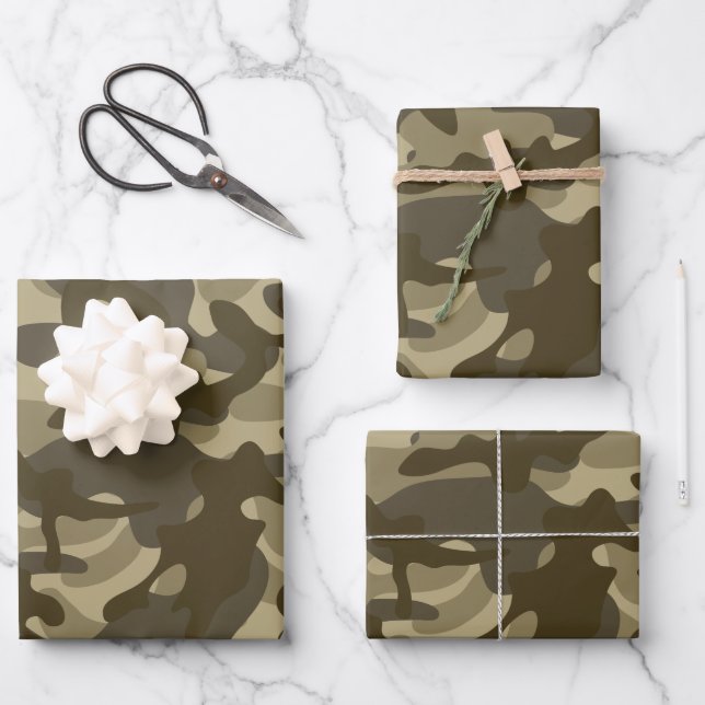 Central Camouflage  Wrapping Paper Sheet (Front)