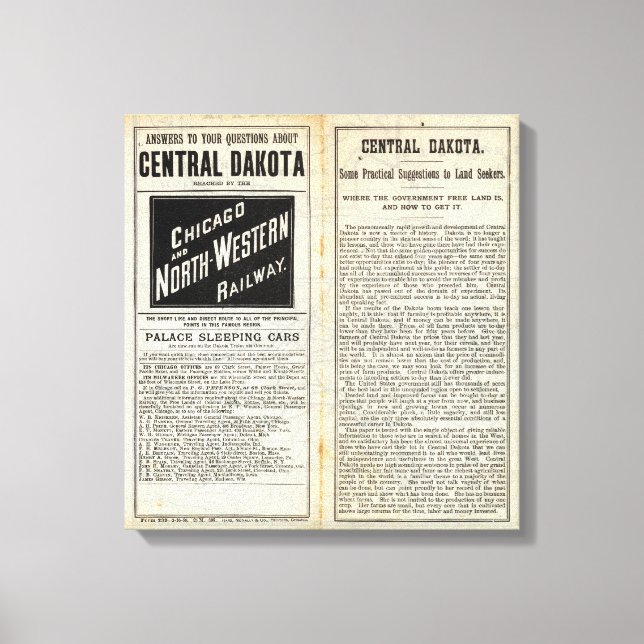 Central Dakota Canvas Print (Front)