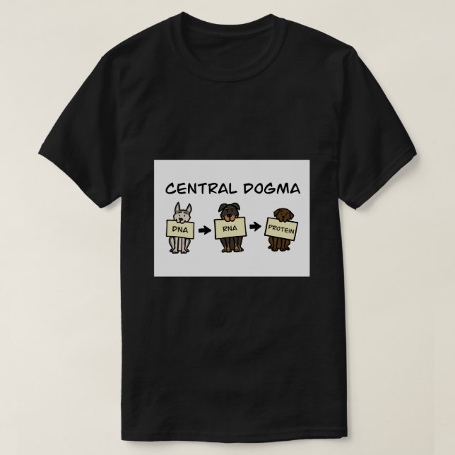 Central Dogma Dogs Greeting Card T-Shirt (Design Front)