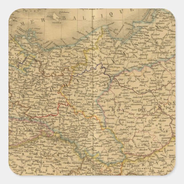 Central Europe 3 Square Sticker (Front)