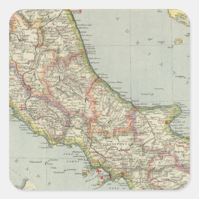 Central Italy Square Sticker (Front)