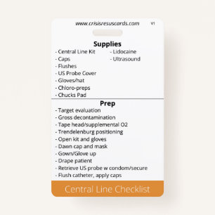 Central Line Checklist ID Badge