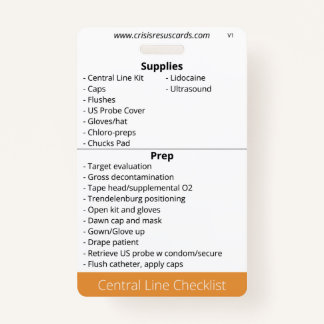 Central Line Checklist ID Badge