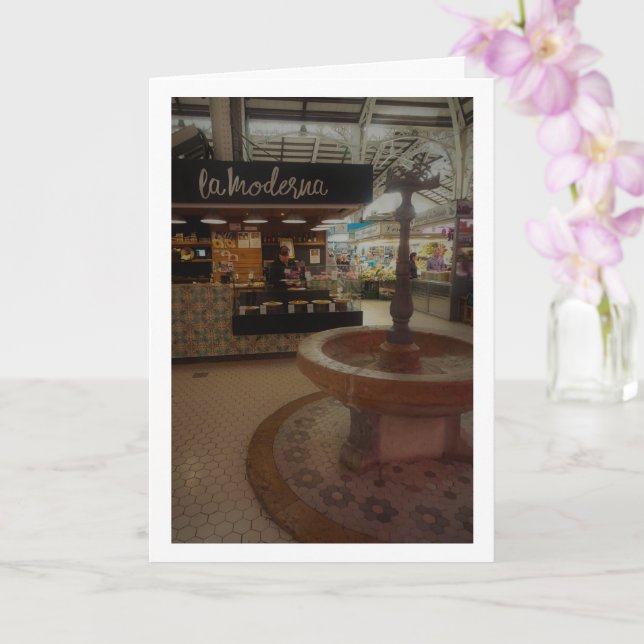 Central Market of Valencia, Spain Card (Orchid)