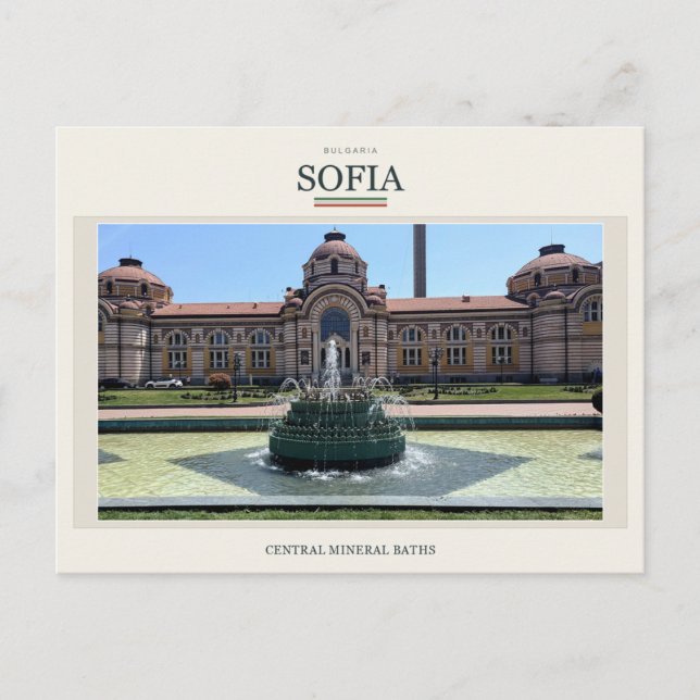 Central Mineral Baths Fountain, Sofia Postcard (Front)