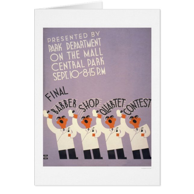 Central Park Barber Shop 1937 WPA (Front)