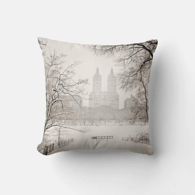 Central Park - Beautiful Winter Snow Cushion (Front)
