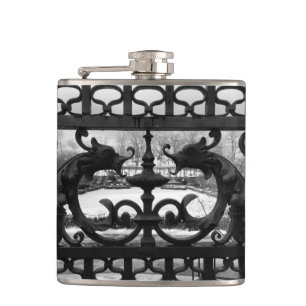 Central Park, Black & White Flask