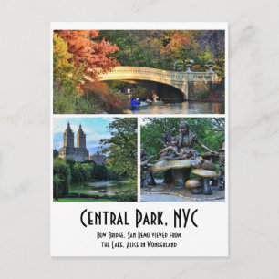 Central Park: Bow Bridge, San Remo, Alice in W.... Postcard