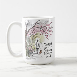 Central Park cherry blossom walkway Coffee Mug