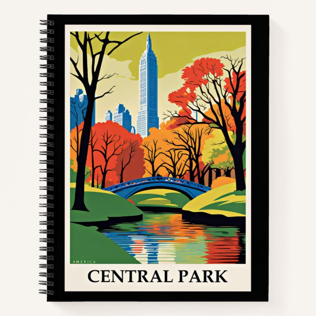 Central Park colourful illustration Notebook (Front)