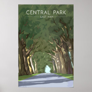 Central Park East Ham Travel Poster