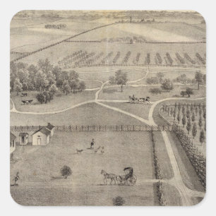 Central Park farm & residence of Geo S Park Square Sticker