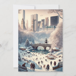 Central Park in the Snow: New York Christmas Holiday Card