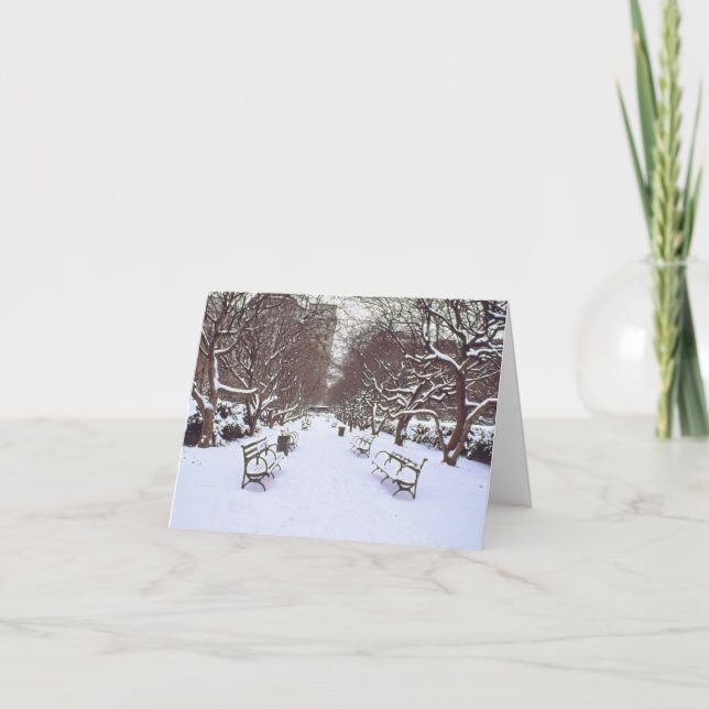 'Central Park in Winter' Holiday Card - Christmas (Front)
