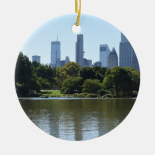 Central Park Lake New York City NYC Photography Ceramic Tree Decoration