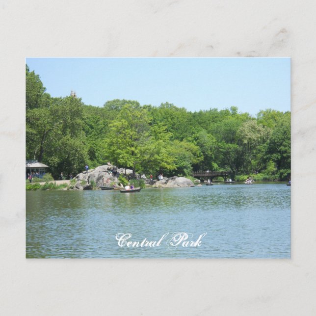 Central Park Lake Postcard Souvenir New York City (Front)