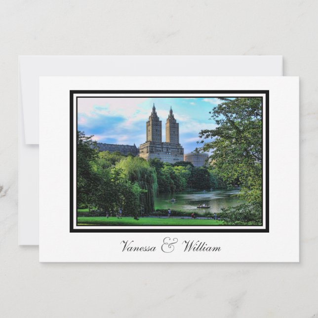 Central Park Lake, San Remo NYC Wedding Invitation (Front)