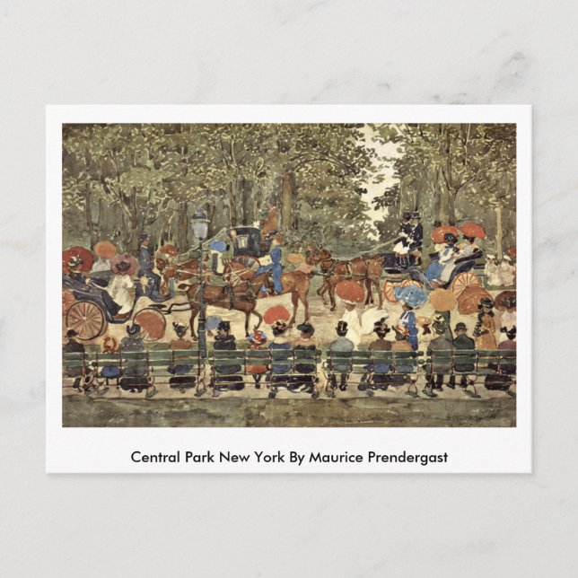 Central Park New York By Maurice Prendergast Postcard (Front)