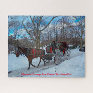 Central Park New York.Christmas Greetings Jigsaw P Jigsaw Puzzle
