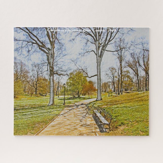 Central Park New York. Christmas Greetings Jigsaw Puzzle (Horizontal)