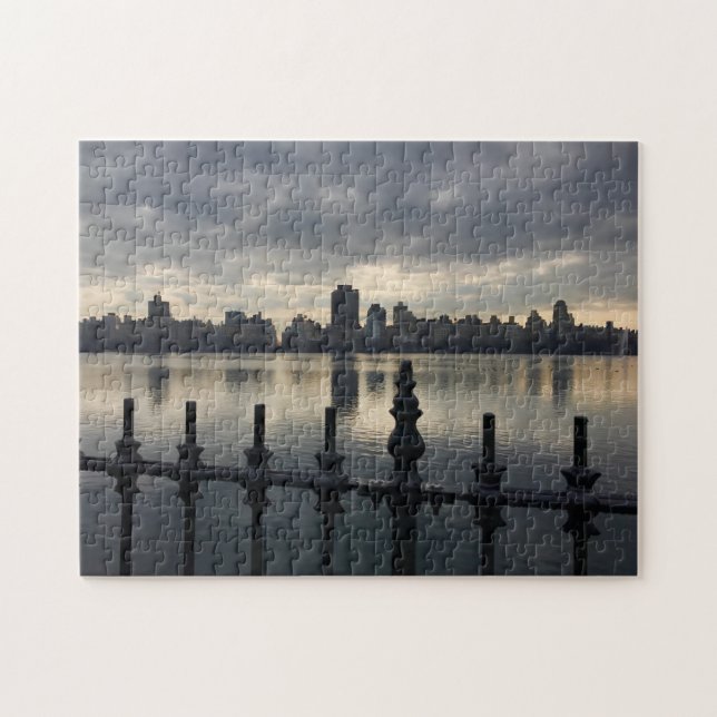 Central Park New York City Reservoir Sunrise Photo Jigsaw Puzzle (Horizontal)