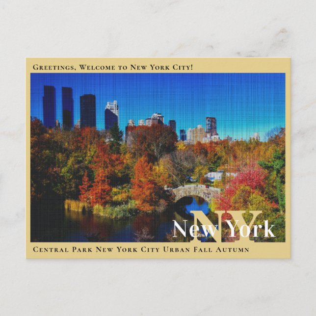 Central Park New York City Urban Fall Autumn Postcard (Front)